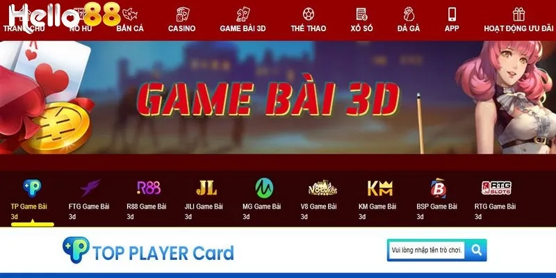 Game bài 3D được cung cấp đa dạng tham gia tại HELLO88