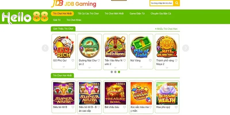 Sảnh slots game JDB Gaming tại nhà cái HELLO88